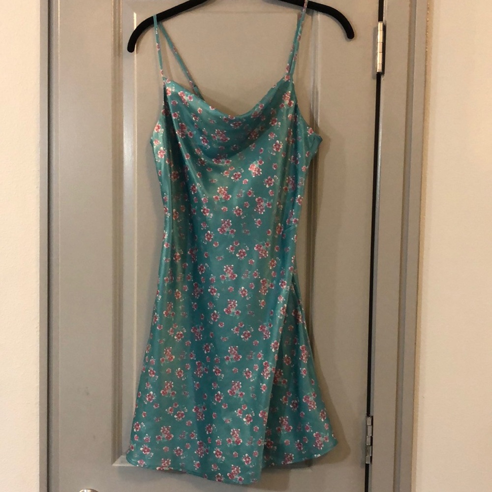 Lola Grace Satin Cowlneck Dress